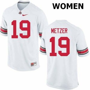 Women's Ohio State Buckeyes #19 Jake Metzer White Nike NCAA College Football Jersey Spring UDY7344EY